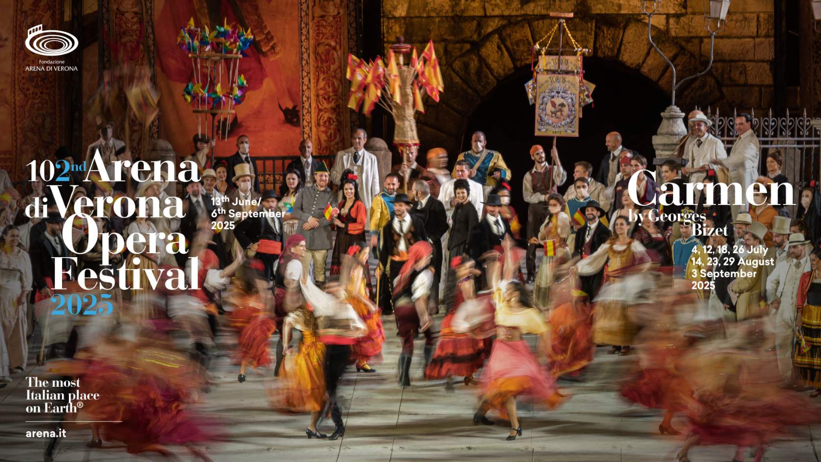 Carmen: 30 years in the Verona Arena, near the Colomba d’Oro